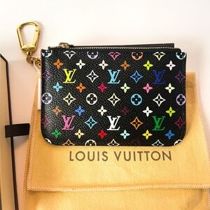Louis Vuitton x Murakami Multicolor Key Pouch Pochette Cles NM Black 2003Vintage